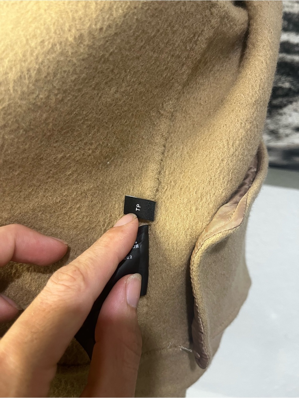 Theory Classic Bomber Jacket in Double-Face Wool-Cashmere Camel Petite - Picture 9 of 10